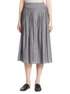 Vince Pleated Striped Wrap Skirt