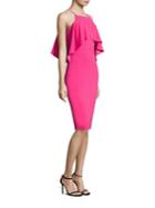 Badgley Mischka Ruffled Sheath Dress