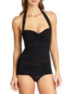 Norma Kamali One-piece Ruched Maillot Swimsuit