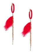 Ettika Feather Drop Hoop Earrings