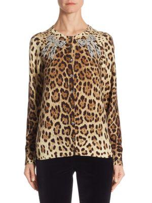 Dolce & Gabbana Leopard-print Cashmere Cardigan