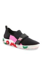 Prada Multicolor Flower-embellished Grip-tape Sneakers
