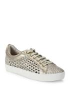 Joie Duha Perforated Woven Metallic Leather Sneakers