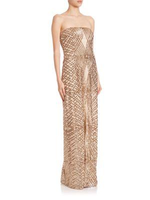 Laundry By Shelli Segal Strapless Sequined Gown