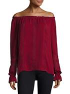 Ramy Brook Thea Off-the-shoulder Sueded Tech Top