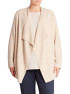 Eileen Fisher, Plus Size Plus Peppered Cascading Wool Blend Cardigan