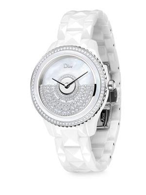 Dior Dior Viii Grand Bal Diamond, Mother-of-pearl & Ceramic Bracelet Watch