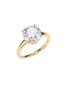 Adriana Orsini 18k Gold Sterling Silver Round Solitaire Ring