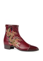 Gucci Leather Boot With Dragon