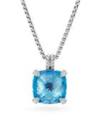 David Yurman Chatelaine? Pendant Necklace With Blue Topaz And Diamonds