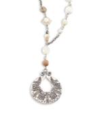 Chan Luu Multi Brioche Agate, White Mother-of-pearl, White Opal & Sterling Silver Pendant Necklace