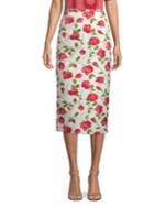 Michael Kors Collection Rose Print Pencil Skirt