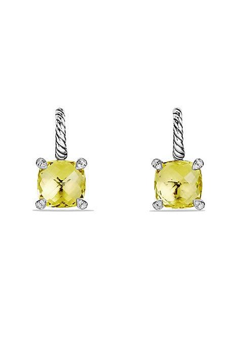 David Yurman Chatelaine Drop Earrings With Gemstone And Diamonds