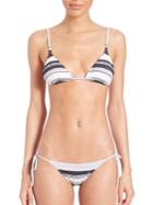 Norma Kamali Striped String Bikini Top