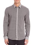 Versace Collection Patterned Stretch-cotton Sportshirt