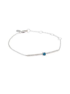 Meira T Pave Diamond, Opal & 14k White Gold Bracelet