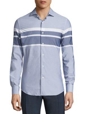 Saks Fifth Avenue X Traiano Chest Striped Regular-fit Shirt