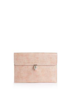 Alexander Mcqueen Metallic Leather Envelope Clutch