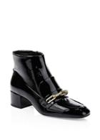 Burberry Chain Patent Leather Ankle Boots