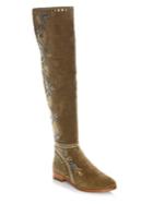 Frye Tina Over-the-knee Embroidered Suede Boots