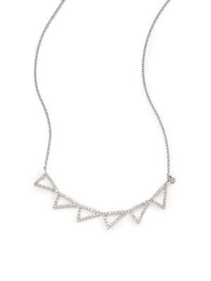 Meira T Diamond & 14k White Gold Triangle Wave Necklace