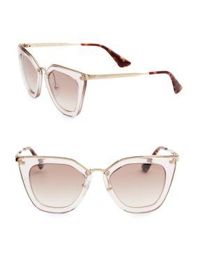Prada 52mm Mirrored Cat Eye Sunglasses