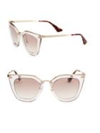 Prada 52mm Mirrored Cat Eye Sunglasses