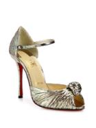 Christian Louboutin Marchavekel Knotted Metallic D'orsay Pumps