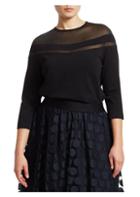 Marina Rinaldi, Plus Size Elegante Aire Sheer-top Knit Sweater