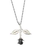 Cast Of Vices Black Rhodium-plated 0.925 Silver Rose Pendant Figaro Chain Necklace