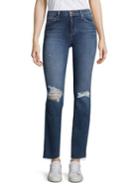 Joe's Petite Provocateur Distressed Mid-rise Bootcut Raw Jeans