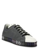 Fendi Faces Wave Leather Low-top Sneakers