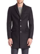 The Kooples Fitted Wool Blend Coat