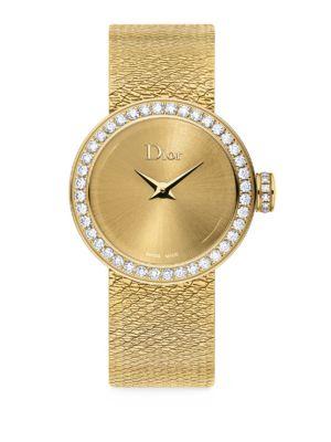 Dior La D De Dior Diamond & 18k Yellow Gold Bracelet Watch