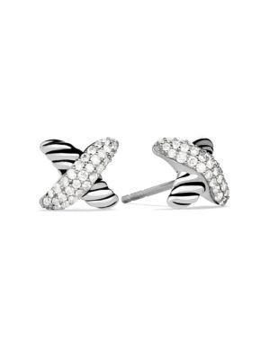 David Yurman X Earrings With Diamonds