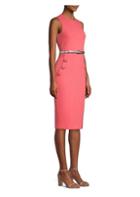 Michael Kors Collection Belted Stretch Wool Sheath Dress