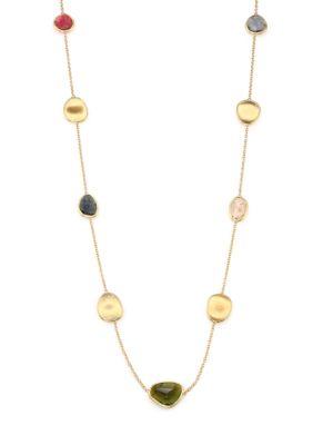Marco Bicego Lunaria Multicolor Tourmaline & 18k Yellow Gold Station Necklace