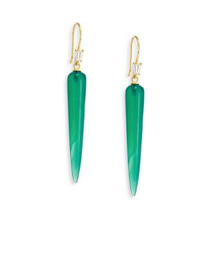Ila Orson Diamond & Green Onyx Drop Earrings