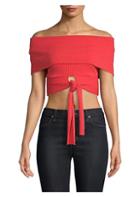 Bcbgmaxazria Off-the-shoulder Cropped Top