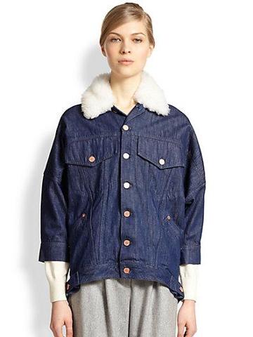 Band Of Outsiders Shearling-collar Denim Jacket