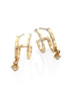 Zoe Chicco Diamond & 14k Yellow Gold Hoop Earrings