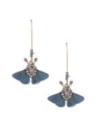 Alexis Bittar Brutalist Butterfly Swarovski Crystal Wing Drop Earrings