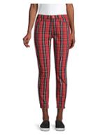 Current/elliott The Stiletto Plaid Cropped Trousers