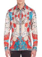 Versace Collection Silk Multicolor Star Baroque Woven Shirt