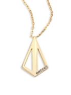 Tomtom Abstract Bouquet Cubist Leaf Crystal Pendant Necklace