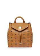 Mcm Essential Visetos Small Leather Logo Backpack