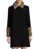 Kate Spade New York Leopard Cuff Boucle Coat
