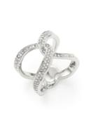 Michael Kors Twisted Pave Ring/silvertone