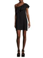 7 For All Mankind Ruffled One-shoulder Dress