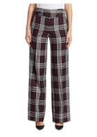Victoria Beckham Martingale Plaid Wool Trousers